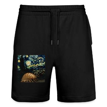 Assel - Stanley/Stella Unisex Bio Joggingshorts Trainer  - Schwarz - Vorne - Nik (191cm) & Marisol (170cm)