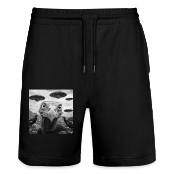 Geier - Stanley/Stella Unisex Bio Joggingshorts Trainer  - Schwarz - Vorne - Nik (191cm) & Marisol (170cm)