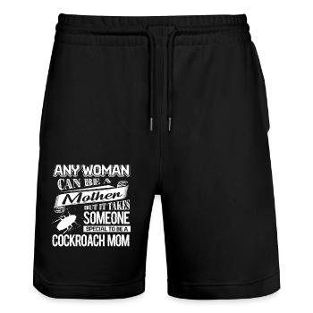 Cockroach Proud To Be Cockroach Mom - Stanley/Stella Trainer Unisex Organic Jogging Shorts - black - Front - Nik (191cm) & Marisol (170cm)