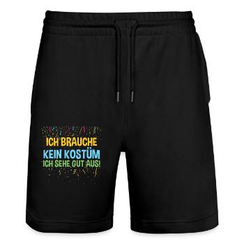 Karnevalskostüm Fasching Karneval - Stanley/Stella Unisex Bio Joggingshorts Trainer  - Schwarz - Vorne - Nik (191cm) & Marisol (170cm)