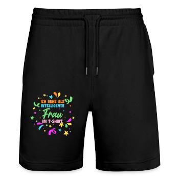 Costume de carnaval Carnaval - Short de jogging bio TRAINER Stanley/Stella unisexe - noir - Devant - Nik (191cm) & Marisol (170cm)
