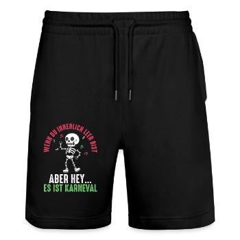 Costume de carnaval Carnaval - Short de jogging bio TRAINER Stanley/Stella unisexe - noir - Devant - Nik (191cm) & Marisol (170cm)