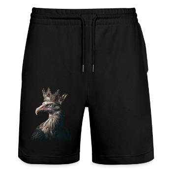 Geier - Stanley/Stella Unisex Bio Joggingshorts Trainer  - Schwarz - Vorne - Nik (191cm) & Marisol (170cm)