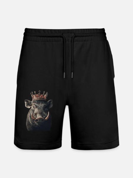 Warzenschwein - Stanley/Stella Unisex Bio Joggingshorts Trainer - Schwarz