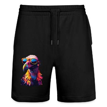 Geier - Stanley/Stella Unisex Bio Joggingshorts Trainer  - Schwarz - Vorne - Nik (191cm) & Marisol (170cm)