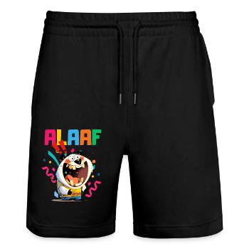 Carnaval Ours Kölle Alaaf Costume Cologne Drôle - Short de jogging bio TRAINER Stanley/Stella unisexe - noir - Devant - Nik (191cm) & Marisol (170cm)
