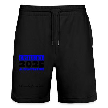 Jugendweihe 2025 Livre d’or Cadeau Filles Garçons - Short de jogging bio TRAINER Stanley/Stella unisexe - noir - Devant - Nik (191cm) & Marisol (170cm)
