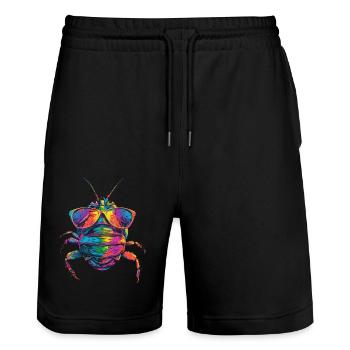 Assel - Stanley/Stella Unisex Bio Joggingshorts Trainer  - Schwarz - Vorne - Nik (191cm) & Marisol (170cm)