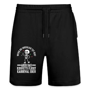 Costume de carnaval Carnaval - Short de jogging bio TRAINER Stanley/Stella unisexe - noir - Devant - Nik (191cm) & Marisol (170cm)