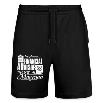 I am A Financial Advisor Not A Magician - Stanley/Stella Trainer Unisex Organic Jogging Shorts - black - Front - Nik (191cm) & Marisol (170cm)