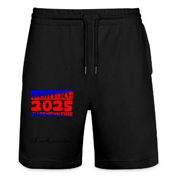 Jugendweihe 2025 Livre d’or Cadeau Filles Garçons - Short de jogging bio TRAINER Stanley/Stella unisexe - noir - Devant - Nik (191cm) & Marisol (170cm)
