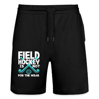Les joueurs de hockey sur gazon ne sont pas pour les faibles - Short de jogging bio TRAINER Stanley/Stella unisexe - noir - Devant - Nik (191cm) & Marisol (170cm)