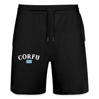 Corfou Grèce Drapeau grec Grec - Short de jogging bio TRAINER Stanley/Stella unisexe - noir - Devant - Nik (191cm) & Marisol (170cm)
