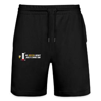 My Beer Light Goes On - Funny Beer Lover - Stanley/Stella Trainer Unisex Organic Jogging Shorts - black - Front - Nik (191cm) & Marisol (170cm)