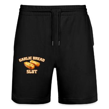 Garlic Bread Lover Humorous Garlic Bread - Stanley/Stella Trainer Unisex Organic Jogging Shorts - black - Front - Nik (191cm) & Marisol (170cm)