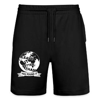 Earth Day Make Earth Better - Stanley/Stella Trainer Unisex Organic Jogging Shorts - black - Front - Nik (191cm) & Marisol (170cm)