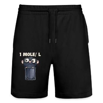 1 mole/l Chimie Humour pour les scientifiques et les scientifiques - Short de jogging bio TRAINER Stanley/Stella unisexe - noir - Devant - Nik (191cm) & Marisol (170cm)