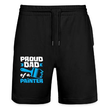 Stolzer Papa Eines Malers Perfekt - Stanley/Stella Unisex Bio Joggingshorts Trainer  - Schwarz - Vorne - Nik (191cm) & Marisol (170cm)