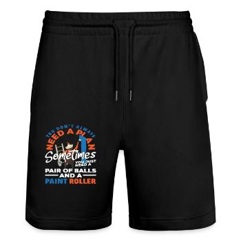 Manchmal Brauchst Du Einen Maler - Stanley/Stella Unisex Bio Joggingshorts Trainer  - Schwarz - Vorne - Nik (191cm) & Marisol (170cm)