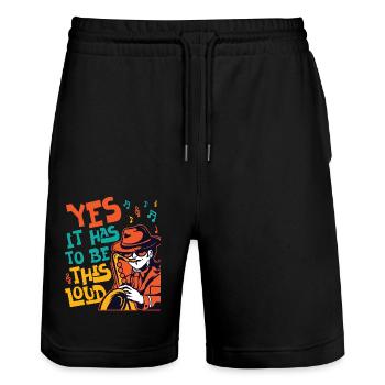 Saxophones Yes It Has To Be This - Stanley/Stella Trainer Unisex Organic Jogging Shorts - black - Front - Nik (191cm) & Marisol (170cm)