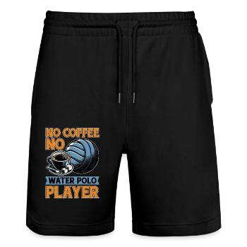 Water Polo No Coffee No Ball Sports Coffee Lover - Stanley/Stella Unisex Bio Joggingshorts Trainer  - Schwarz - Vorne - Nik (191cm) & Marisol (170cm)