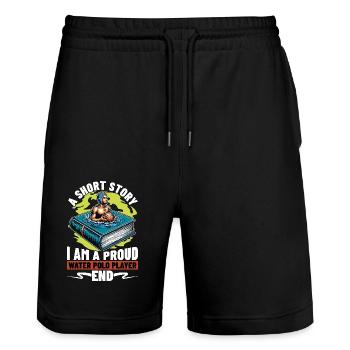 Water Polo A Short Story I Am A Proud Goalkeeper - Stanley/Stella Unisex Bio Joggingshorts Trainer  - Schwarz - Vorne - Nik (191cm) & Marisol (170cm)