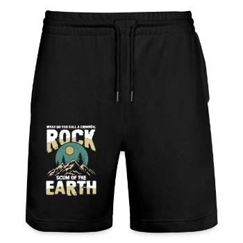 Geologe Geologie Gesteinserkundung für einen - Stanley/Stella Unisex Bio Joggingshorts Trainer  - Schwarz - Vorne - Nik (191cm) & Marisol (170cm)