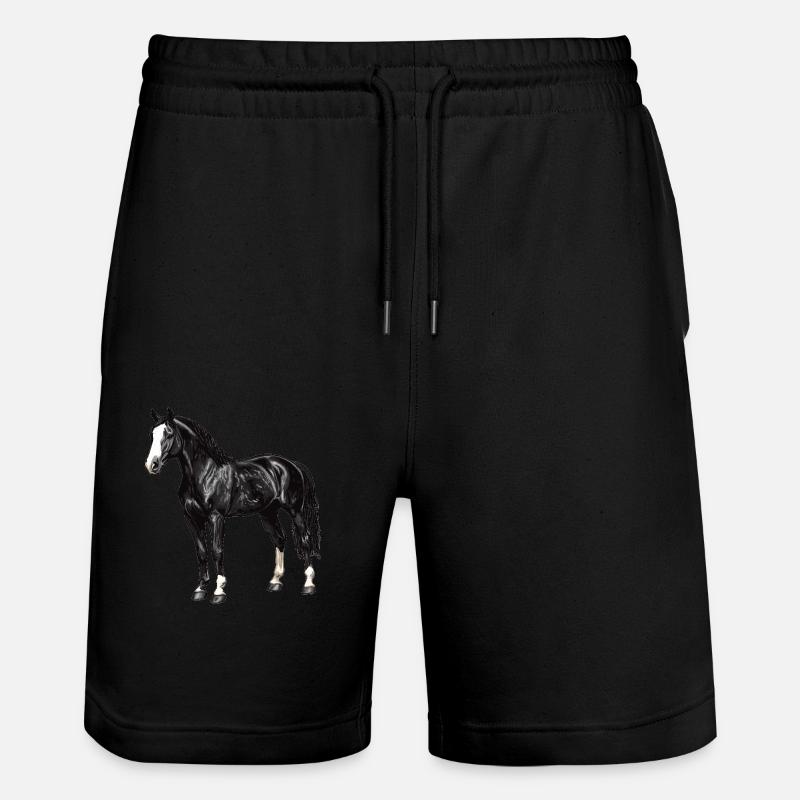 Pferde Pferd - Stanley/Stella Unisex Bio Joggingshorts Trainer - Schwarz