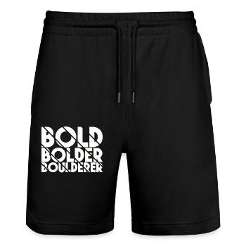 Bloc Bold Bolder Boulderer - Short de jogging bio TRAINER Stanley/Stella unisexe - noir - Devant - Nik (191cm) & Marisol (170cm)