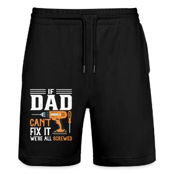 Dad Fathers Day husband Men Father Daddy Best Dad - Stanley/Stella Trainer Unisex Organic Jogging Shorts - black - Front - Nik (191cm) & Marisol (170cm)