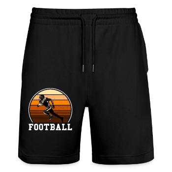 Football américain - Short de jogging bio TRAINER Stanley/Stella unisexe - noir - Devant - Nik (191cm) & Marisol (170cm)