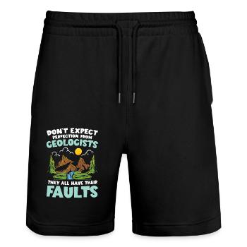 Don't Expect Perfection From Geologists für einen - Stanley/Stella Unisex Bio Joggingshorts Trainer  - Schwarz - Vorne - Nik (191cm) & Marisol (170cm)