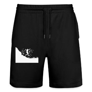 Trail Runner Cross Trail Mountain Runner - Stanley/Stella Trainer Unisex Organic Jogging Shorts - black - Front - Nik (191cm) & Marisol (170cm)