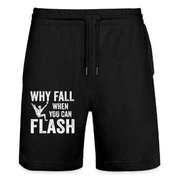 Boulderer Chalk Up et Flash Bouldering - Short de jogging bio TRAINER Stanley/Stella unisexe - noir - Devant - Nik (191cm) & Marisol (170cm)