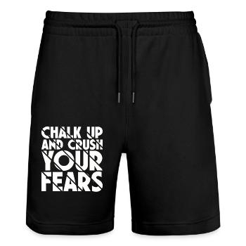 Bouldering Chalk Up Boulderer - Stanley/Stella Trainer Unisex Organic Jogging Shorts - black - Front - Nik (191cm) & Marisol (170cm)