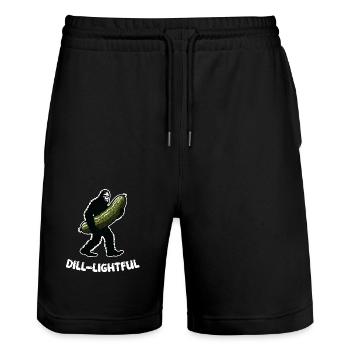 Dill-lightful Pickle Dill Bigfoot Sasquatch Sungl - Stanley/Stella Trainer Unisex Organic Jogging Shorts - black - Front - Nik (191cm) & Marisol (170cm)