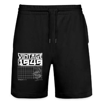 Drachengeist seit 1949 - Vermächtnis zum 76. Geburtstag - Stanley/Stella Unisex Bio Joggingshorts Trainer  - Schwarz - Vorne - Nik (191cm) & Marisol (170cm)