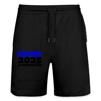 Jugendweihe 2025 Livre d’or Cadeau Filles Garçons - Short de jogging bio TRAINER Stanley/Stella unisexe - noir - Devant - Nik (191cm) & Marisol (170cm)