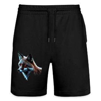 Funny Fox Fox Art Animal Nature Wildlife Animals - Stanley/Stella Trainer Unisex Organic Jogging Shorts - black - Front - Nik (191cm) & Marisol (170cm)