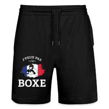 Boxen Ich kann nicht Boxen Boxen Frankreich - Stanley/Stella Unisex Bio Joggingshorts Trainer  - Schwarz - Vorne - Nik (191cm) & Marisol (170cm)