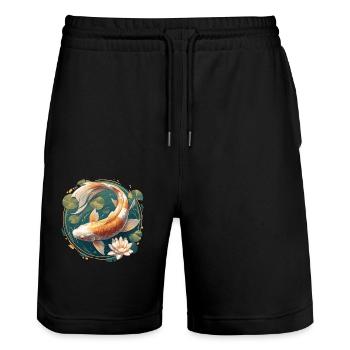 Koi Koi Carp - Stanley/Stella Trainer Unisex Organic Jogging Shorts - black - Front - Nik (191cm) & Marisol (170cm)