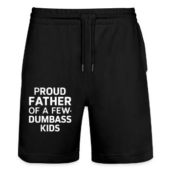 Bestes Papa Geschenk Vatertag Ehemann Papa Vater Männer - Stanley/Stella Unisex Bio Joggingshorts Trainer  - Schwarz - Vorne - Nik (191cm) & Marisol (170cm)