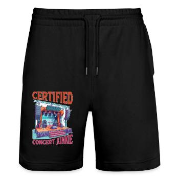 Certified Concert Junkie 15 - Stanley/Stella Unisex Bio Joggingshorts Trainer  - Schwarz - Vorne - Nik (191cm) & Marisol (170cm)