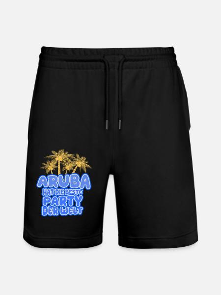 Aruba Holidays - Stanley/Stella Trainer Unisex Organic Jogging Shorts - black