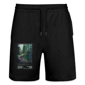Oeil Rouge Rainette Forêt Tropicale Amphibien - Short de jogging bio TRAINER Stanley/Stella unisexe - noir - Devant - Nik (191cm) & Marisol (170cm)