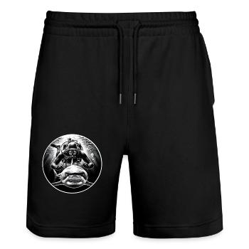 Plongée sous-marine - Short de jogging bio TRAINER Stanley/Stella unisexe - noir - Devant - Nik (191cm) & Marisol (170cm)