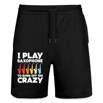 Saxophone I Play Saxophone To Burn - Stanley/Stella Unisex Bio Joggingshorts Trainer  - Schwarz - Vorne - Nik (191cm) & Marisol (170cm)