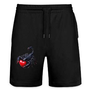 SCORPIO HEART - Stanley/Stella Trainer Unisex Organic Jogging Shorts - black - Front - Nik (191cm) & Marisol (170cm)