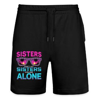 Kreuzfahrt Spruch Reise Schiffskreuzfahrt Geschenk - Stanley/Stella Unisex Bio Joggingshorts Trainer  - Schwarz - Vorne - Nik (191cm) & Marisol (170cm)