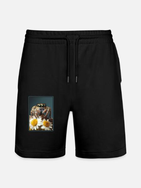 Jumping Spider Springspinnen Springspinne - Stanley/Stella Unisex Bio Joggingshorts Trainer - Schwarz